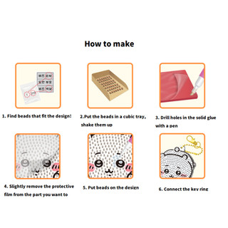Chiikawa Hachiware Usagi Tự làm tranh kim cương KeyRing Maker Jewel Crossing