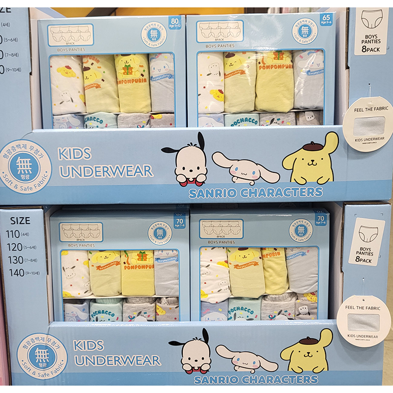 Tl sanrio Quần Lót Trẻ Em 8p (Bé Trai / Bé Gái) cinnamoroll pochacco mymelody kuromi