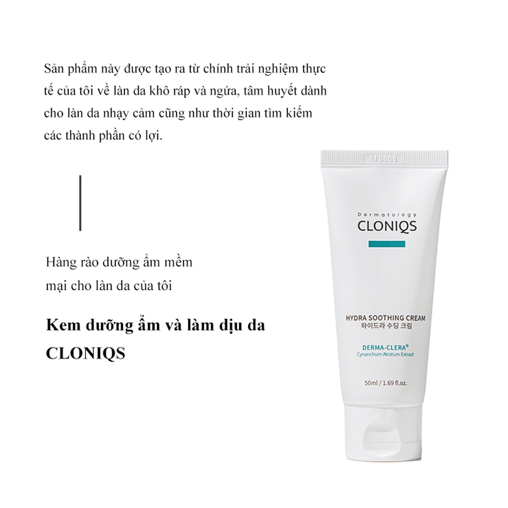 Kem dưỡng ẩm dịu da CLONIQS Hydra Soothing Cream