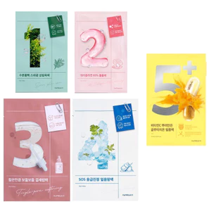Numbuzin Bộ sưu tập gói mặt nạ (Số 1 ~ 5, Độ ẩm, Collagen, Chăm sóc lỗ chân lông, Gói đá, Vitamin C) 5,10ea