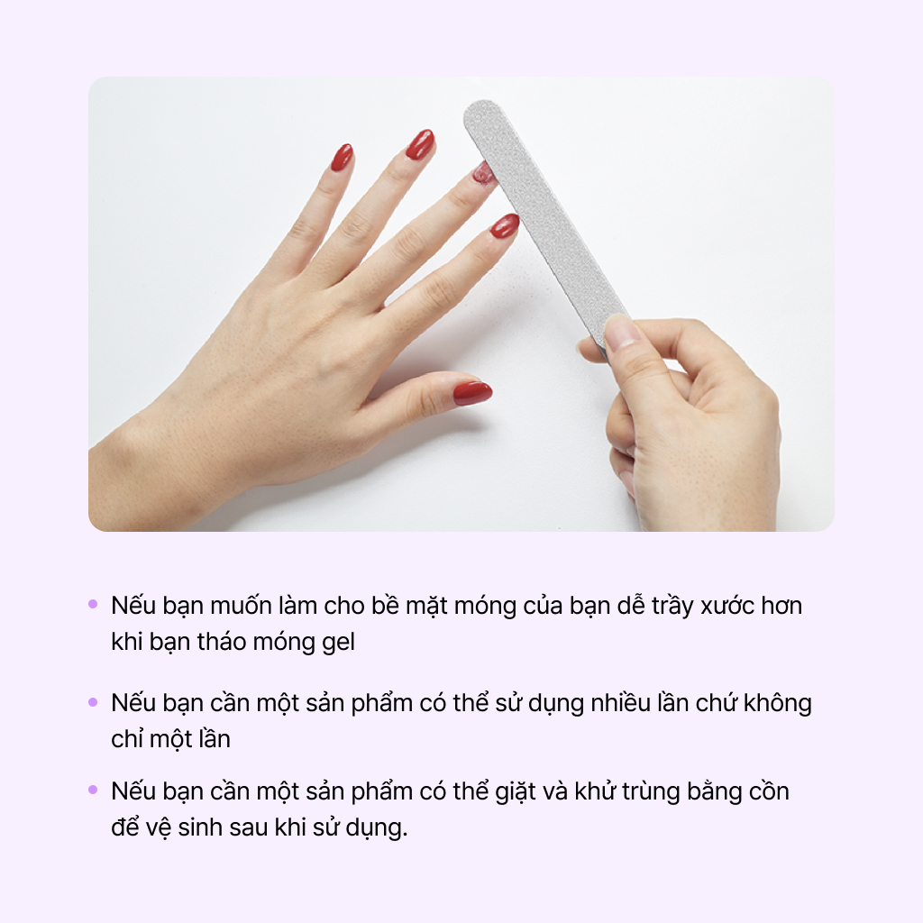 baren Dũa Móng Hai Mặt Bằng Thép Không Gỉ 1+1 [dành cho móng gel]