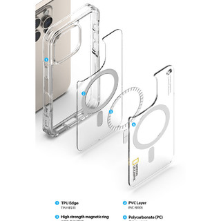 National Geographic - ốp lưng trong suốt từ tính tương thích cho iPhone 16 plus pro max galaxy s25 ultra / chính thức