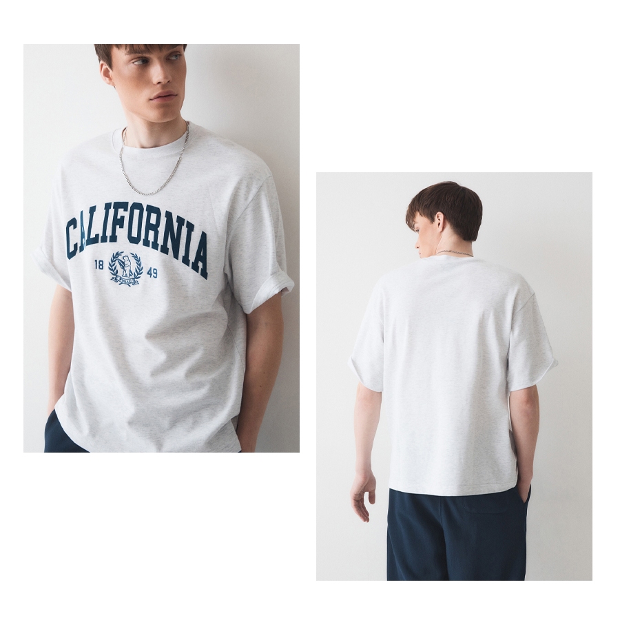 Ảnh Áo Thun California Letter Short Sleeve T-shirt Unisex Style | WHRAE2324U / WHRAE3724U 2