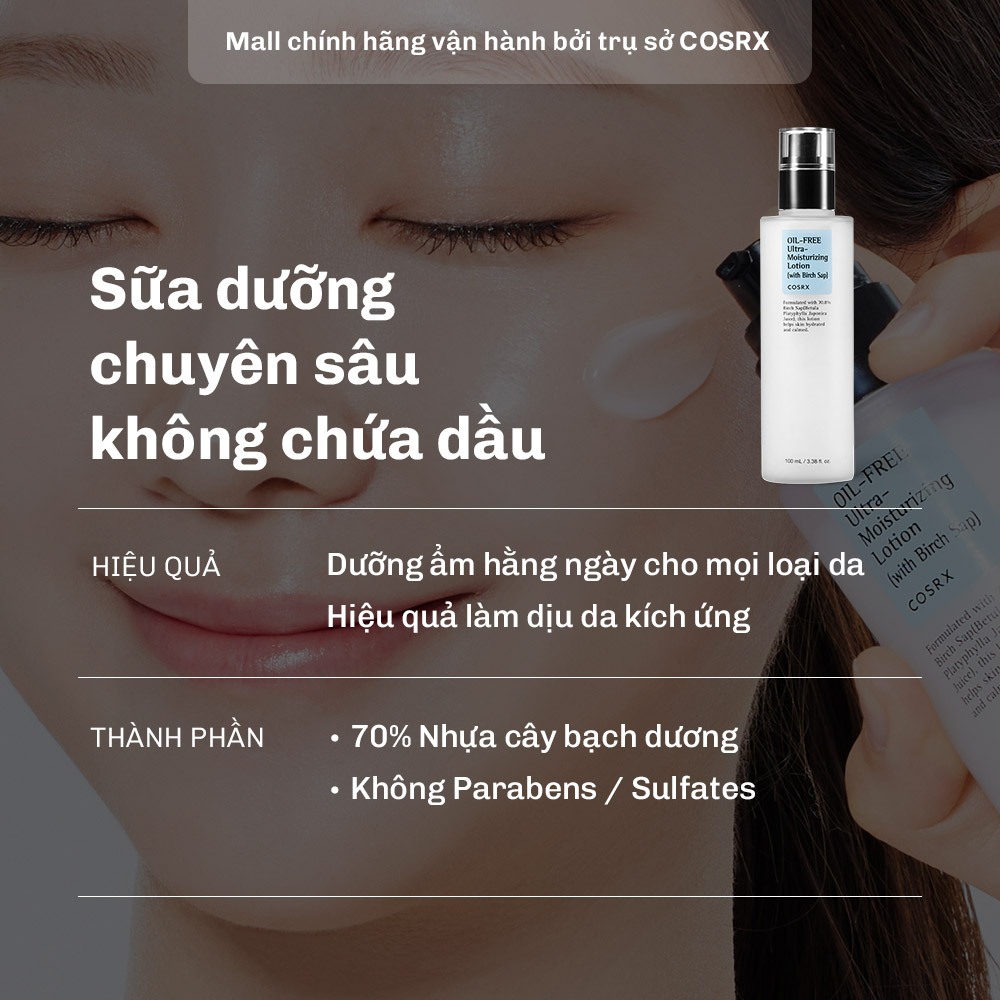 Ảnh Sữa dưỡng COSRX chuyên sâu không chứa dầu dung tích 100ml 2