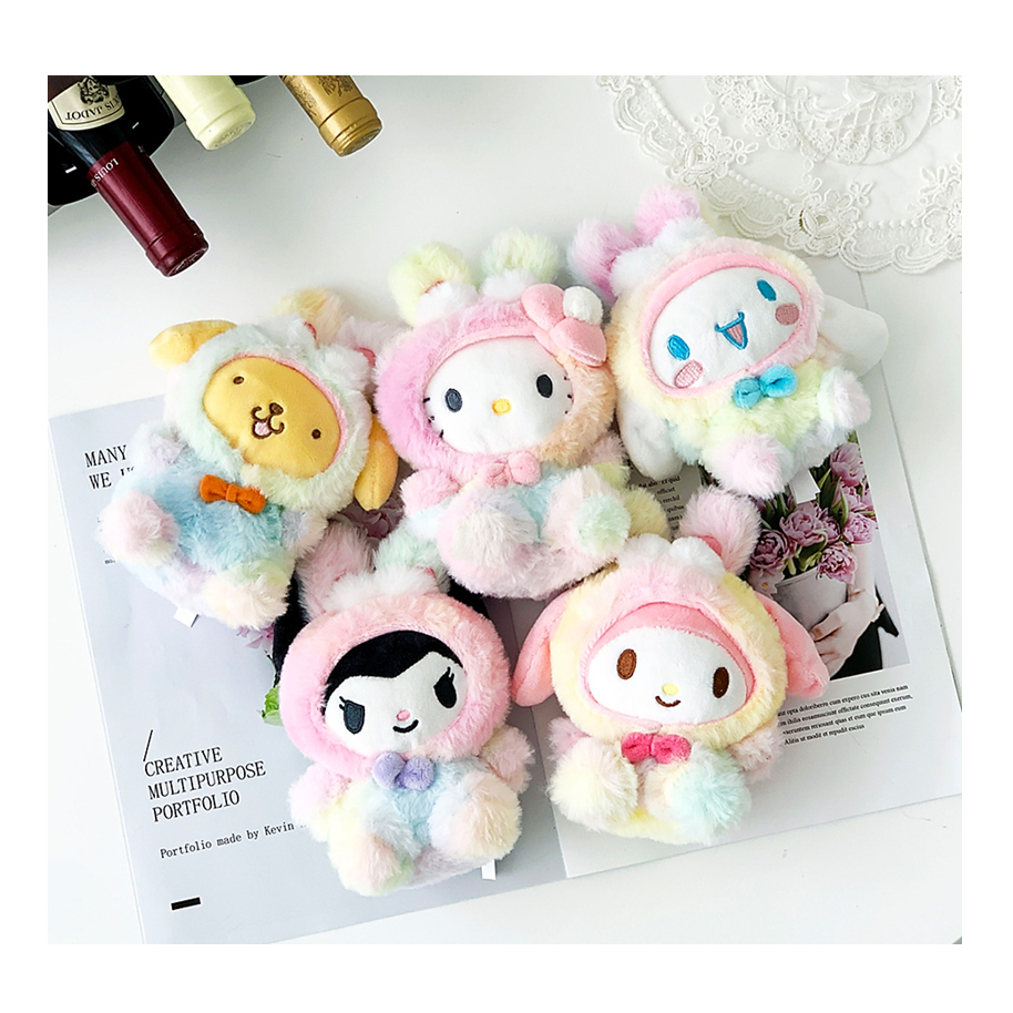 [Sanrio] Nhẫn chìa khóa quyến rũ túi kẹo Cotton 13cm (Kuromi / My Melody / Cinnamoroll / Pompompurin / Kitty)