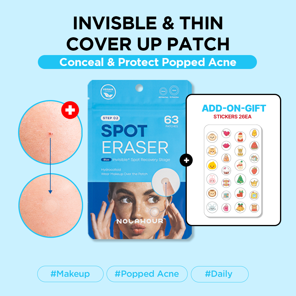 NOLAHOUR Spot Eraser Blue 63 Miếng Dán Mụn Mỏng Trong Suốt, Che Phủ & Bảo Vệ Mụn Có Mủ Hoặc Mụn Đã Vỡ