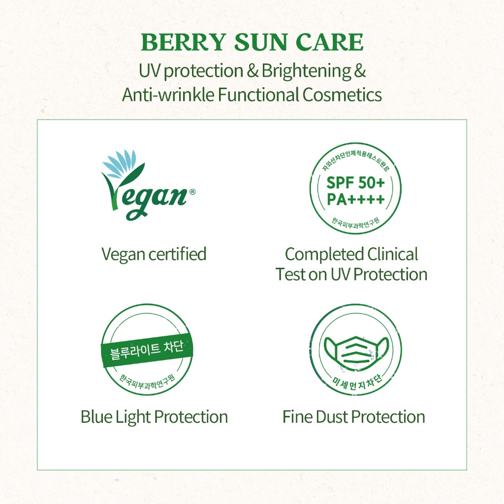 Ảnh Kem chống nắng vật lý Berry Soothing Physical Sunscreen 50ml SPF 50+ PA++++ / Giúp da trắng sáng rạng rỡ / Kem chống nắng siêu dịu nhẹ không gây kích ứng / Bảo vệ da khỏi tia UV và bụi mịn 2