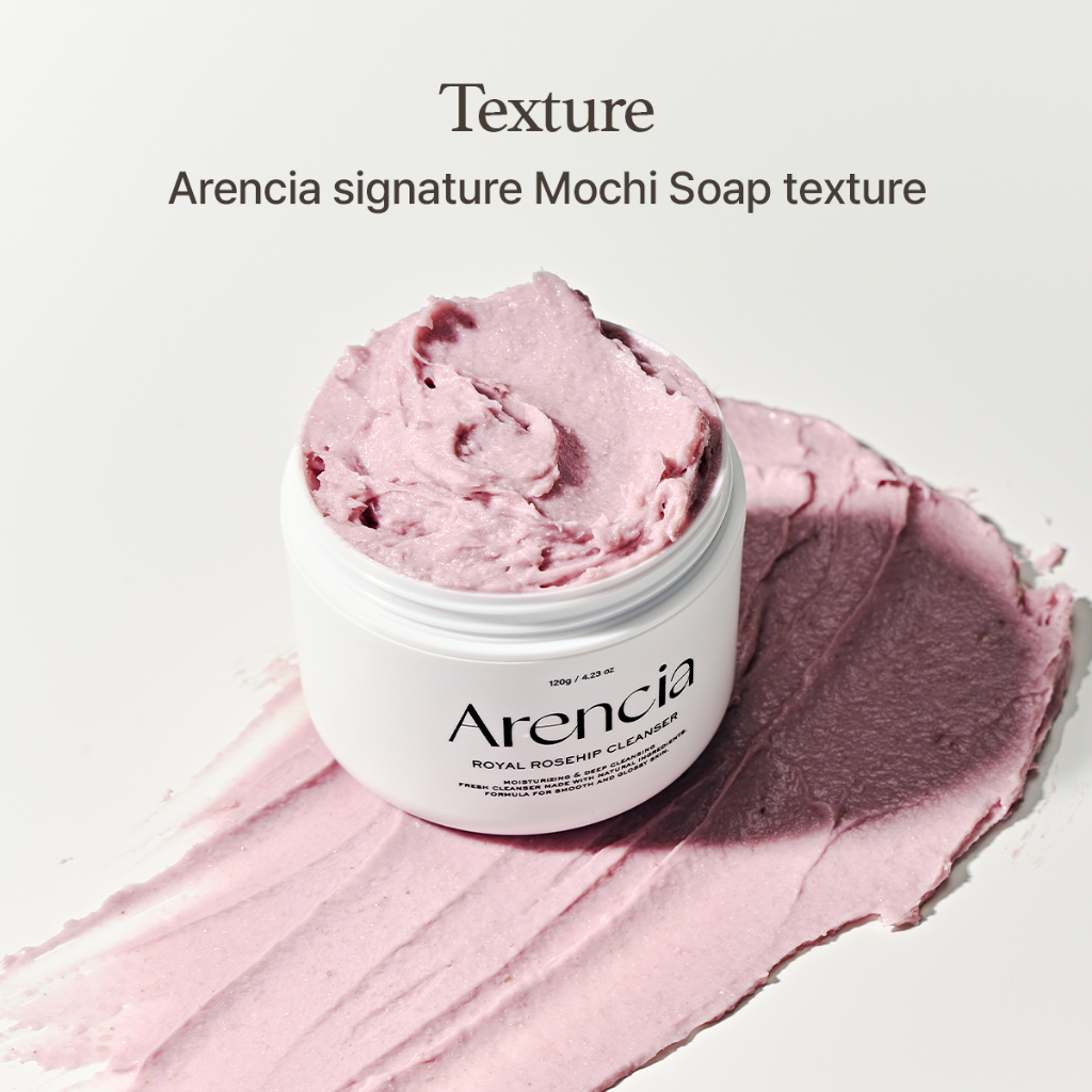 [Arencia] Sữa rửa mặt Mochi gạo Royal Rosehip 120g | Cấp ẩm, Dưỡng ẩm, cải thiện kết cấu da