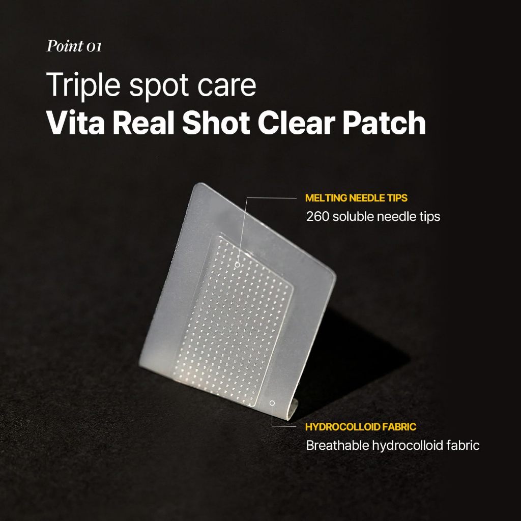 [Meditherapy] Vita Real Shot Clear Patch (6 miếng dán) - Miếng dán vết thâm, Chăm sóc mụn trứng cá và vết thâm, Miếng dán thủy ngân, Vitamin C nguyên chất để làm sáng da