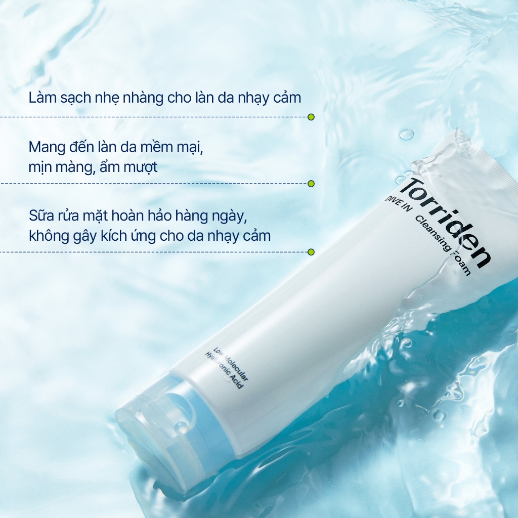 Ảnh [MINI] Sữa rửa mặt tạo bọt làm sạch da DIVE IN chứa Hyaluronic Acid, 30ml, Cleansing Foam 3
