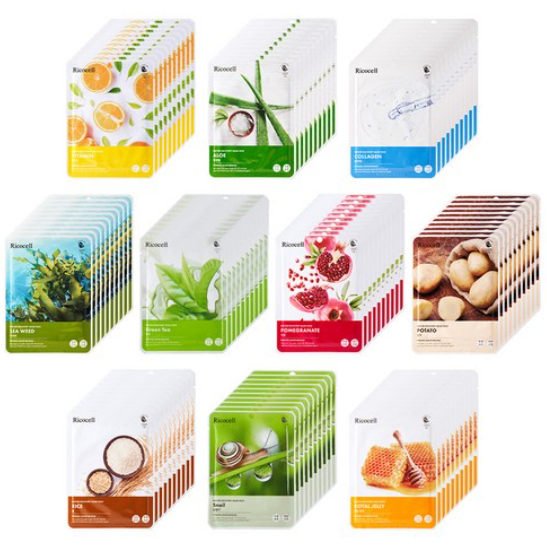 Ricocell 10 loại mặt nạ dưỡng ẩm và nhẹ 10ea