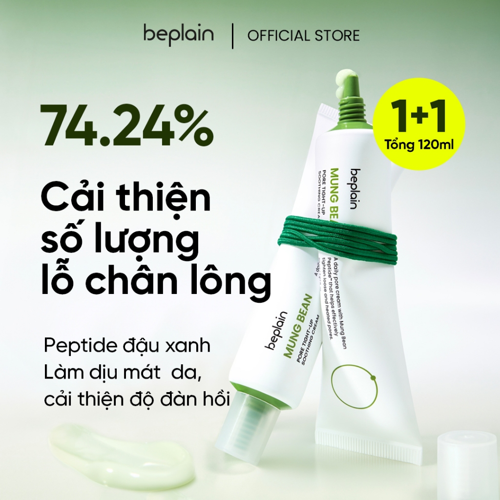 Kem Dưỡng BEPLAIN chiết xuất Petide Đậu Xanh, ngừa dấu hiệu lão hoá, giảm tình trạng lỗ chân lông chảy xệ 60ML