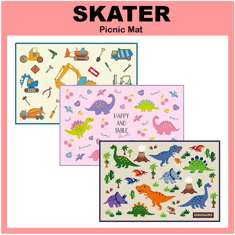 [Skater] Thảm dã ngoại có thể gập lại VS1 Thảm chơi ngoài trời cho trẻ em chống thấm nước (Khủng long / Xe làm việc / Happy & Smile)