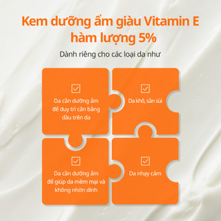 Kem Dưỡng Vitamin E 5% Dưỡng Ẩm Phục Hồi Làm Dịu Da Cho Da Nhạy Cảm Da Dầu COSUZZLE