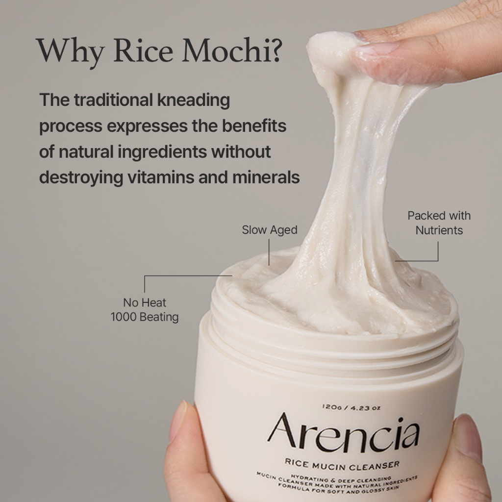 [Arencia] Sữa rửa mặt Mochi Rice Mucin Rice 120g | Kiểm soát dầu & loại bỏ cặn bã, dưỡng ẩm, làm dịu