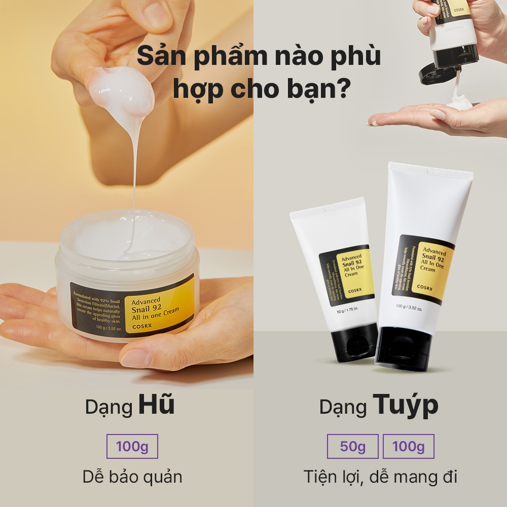 Ảnh Kem dưỡng ốc sên COSRX dạng tuýp 100g/50g với 92% chiết xuất dịch ốc sên 2