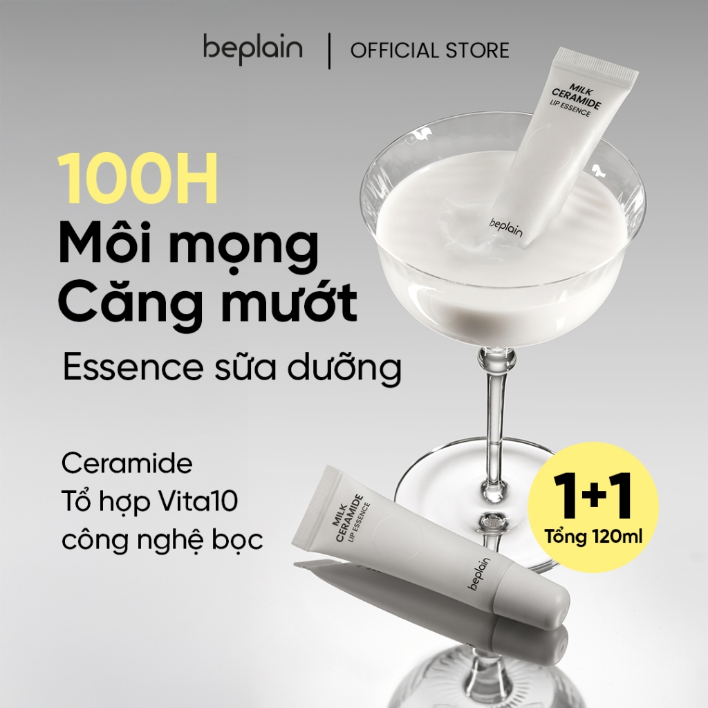 Tinh chất Sữa Dưỡng Môi BEPLAIN Ceramide & Tổ hợp Vita10 công nghệ bọc mới giúp môi mềm mịn 100H 20gX2