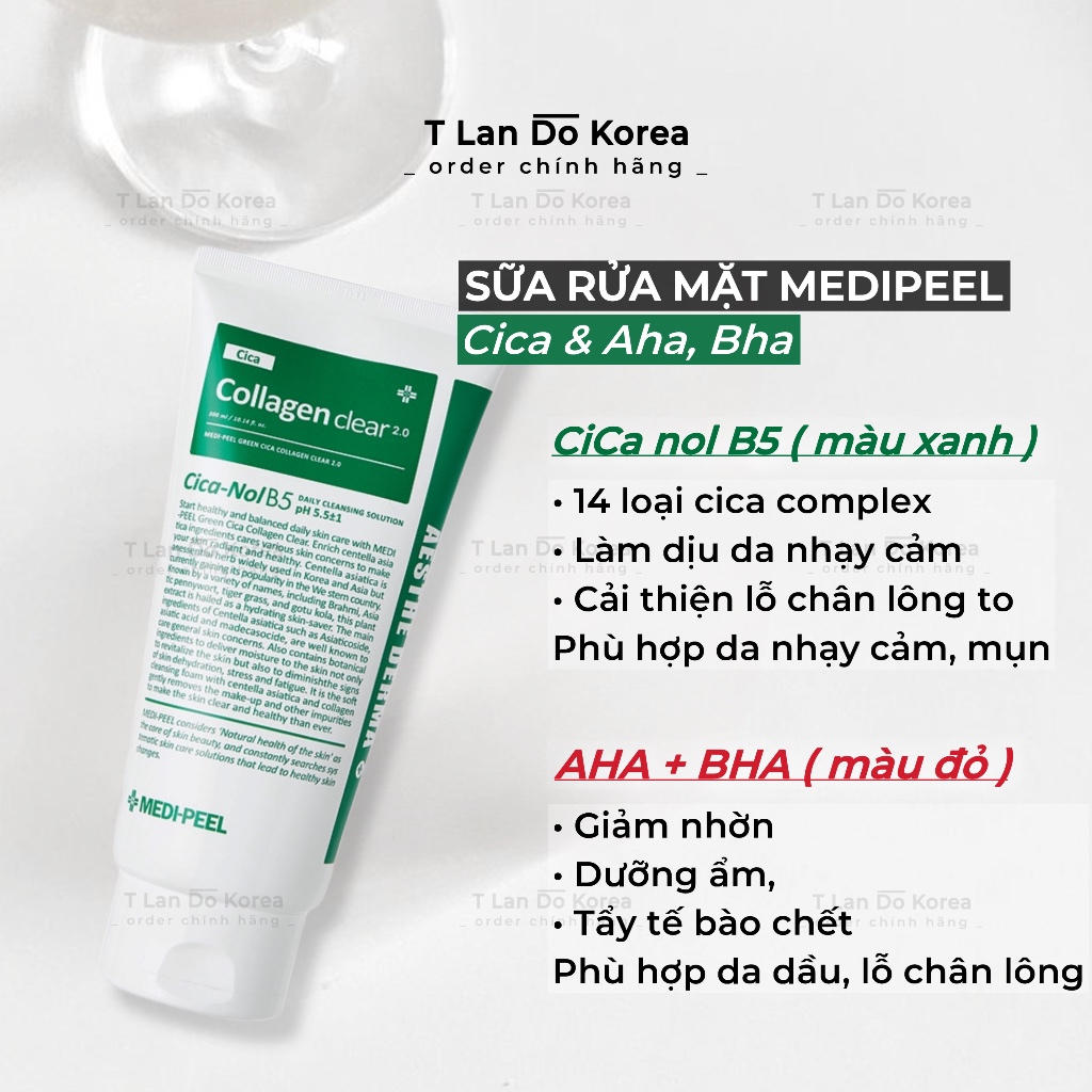Medi-Peel sữa rửa mặt Collagen CiCa & Collagen Lacto ( AHA + BHA ...