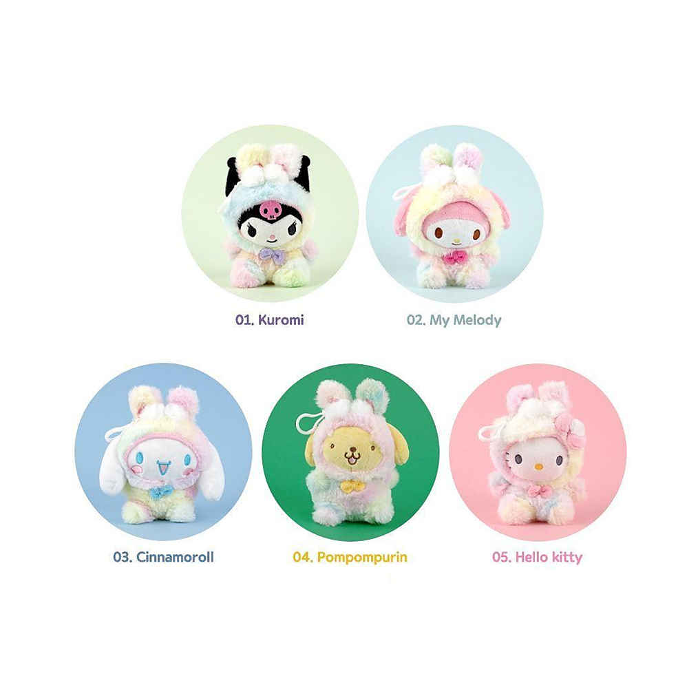 [Sanrio] Nhẫn chìa khóa quyến rũ túi kẹo Cotton 13cm (Kuromi / My Melody / Cinnamoroll / Pompompurin / Kitty)