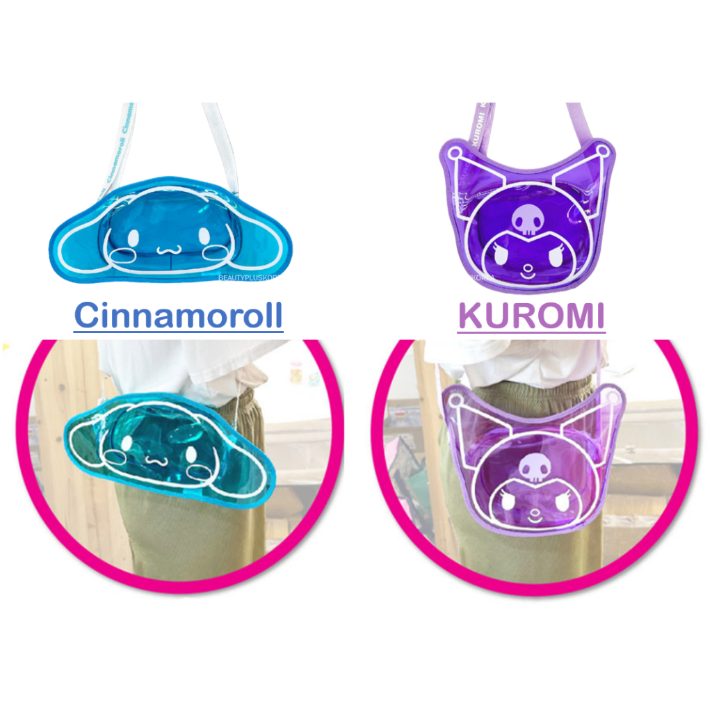 [Sanrio] Túi đeo chéo Jelly Clear (Cinnamoroll / Kuromi) túi đi biển, túi bơi