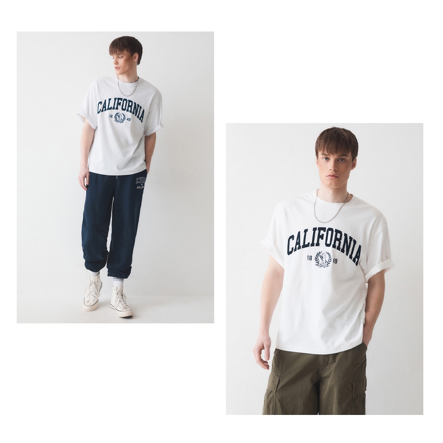 Ảnh Áo Thun California Letter Short Sleeve T-shirt Unisex Style | WHRAE2324U / WHRAE3724U 3