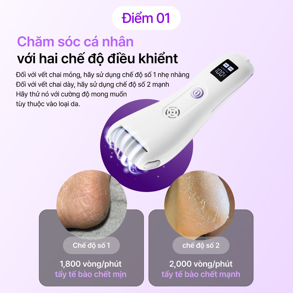 baren Máy Chân Không Điện Kép Loại Bỏ Vết Chai Pedi-Mate
