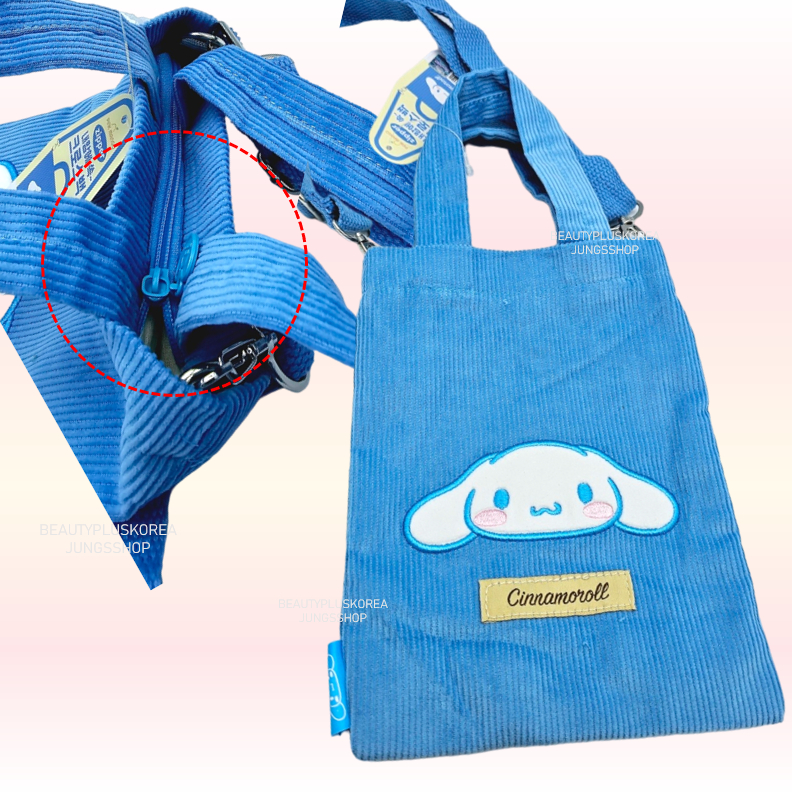 [Sanrio] Túi đeo chéo Mini Túi tote vải nhung Cinnamoroll / My Melody / Kuromi