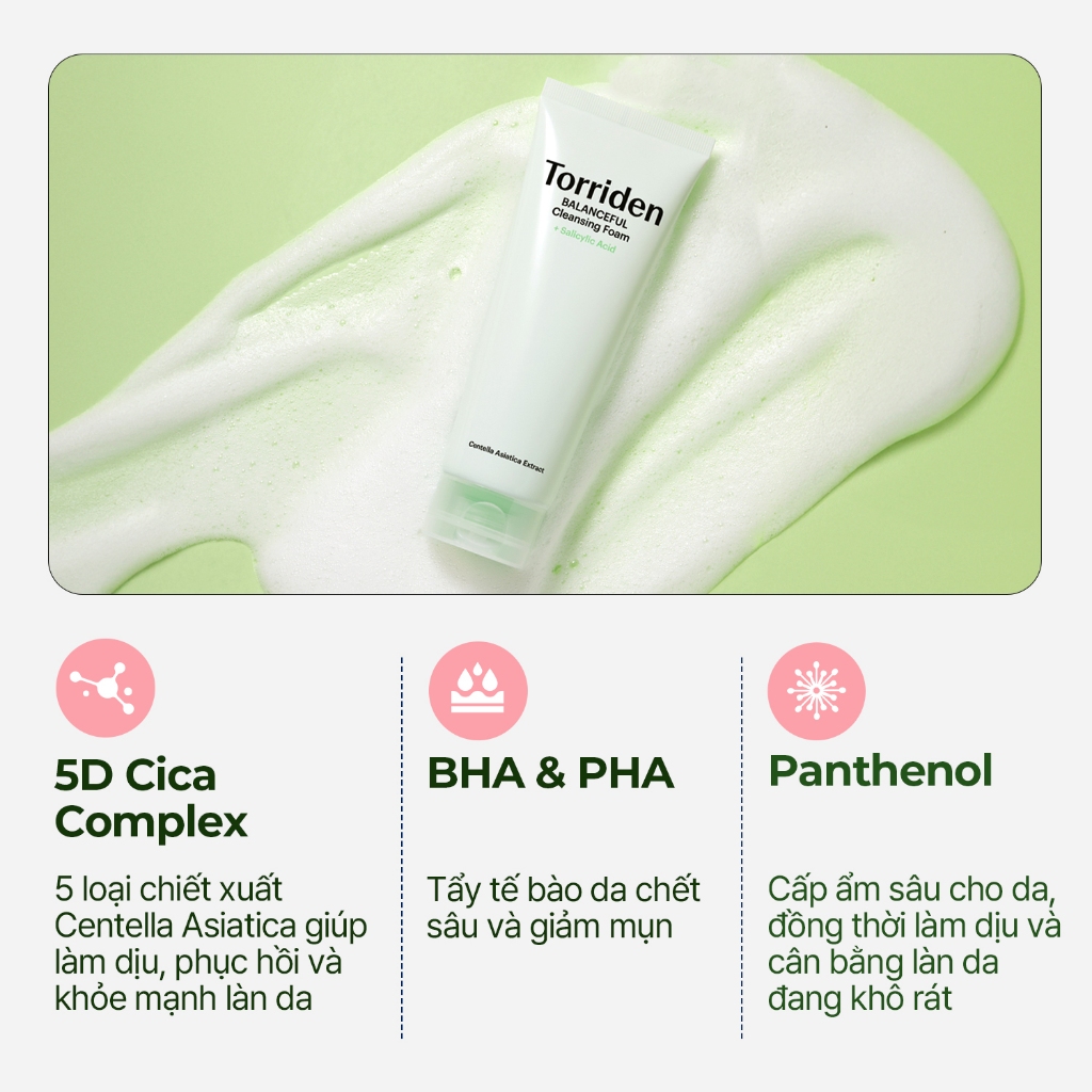 Ảnh [MINI] Sữa rửa mặt tạo bọt làm sạch da BALANCEFUL CICA, 50ml, Cleansing Foam 3
