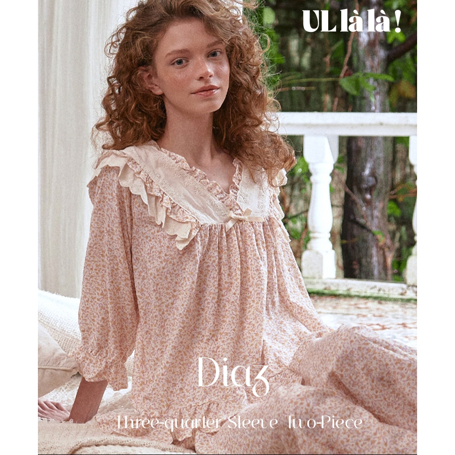 [MALL CHÍNH HÃNG] (25149WTFLN) ULLALA PYJAMAS Diag Set bộ đồ ngủ mặc ...