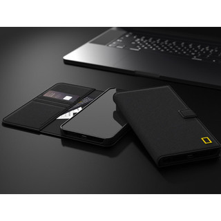 Ốp ví kinh doanh National Geographic cho galaxy s25 s24 s23 series / plus ultra s24 + s23 + nắp lật khe cắm thẻ đen