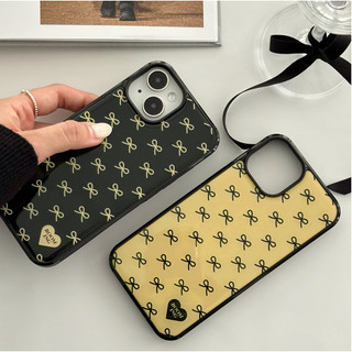 Ốp lưng epoxy ruy băng dí dỏm tương thích cho iphone 15 14 13 12 11 pro max s24 s23 s22 s21 s20 note 20 ultra plus hồng đen hàn quốc xr xs vàng xanh