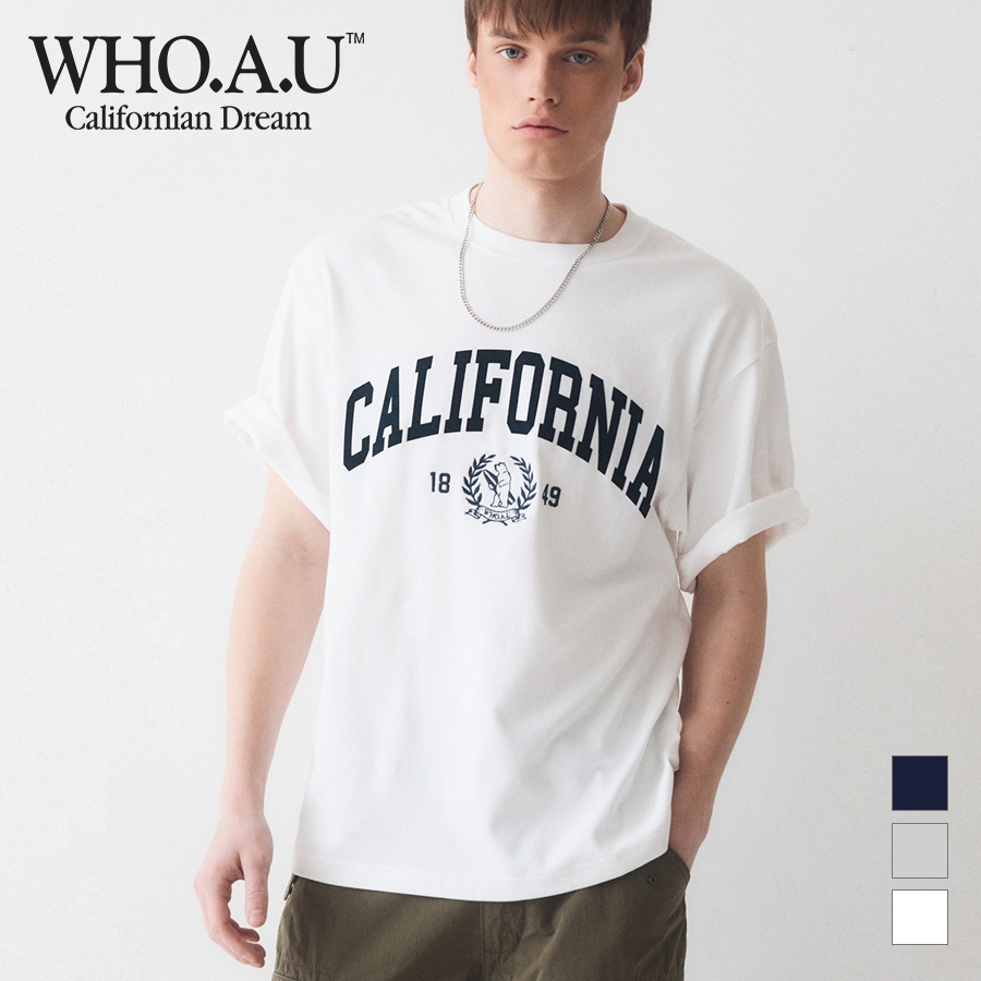 Ảnh Áo Thun California Letter Short Sleeve T-shirt Unisex Style | WHRAE2324U / WHRAE3724U 1