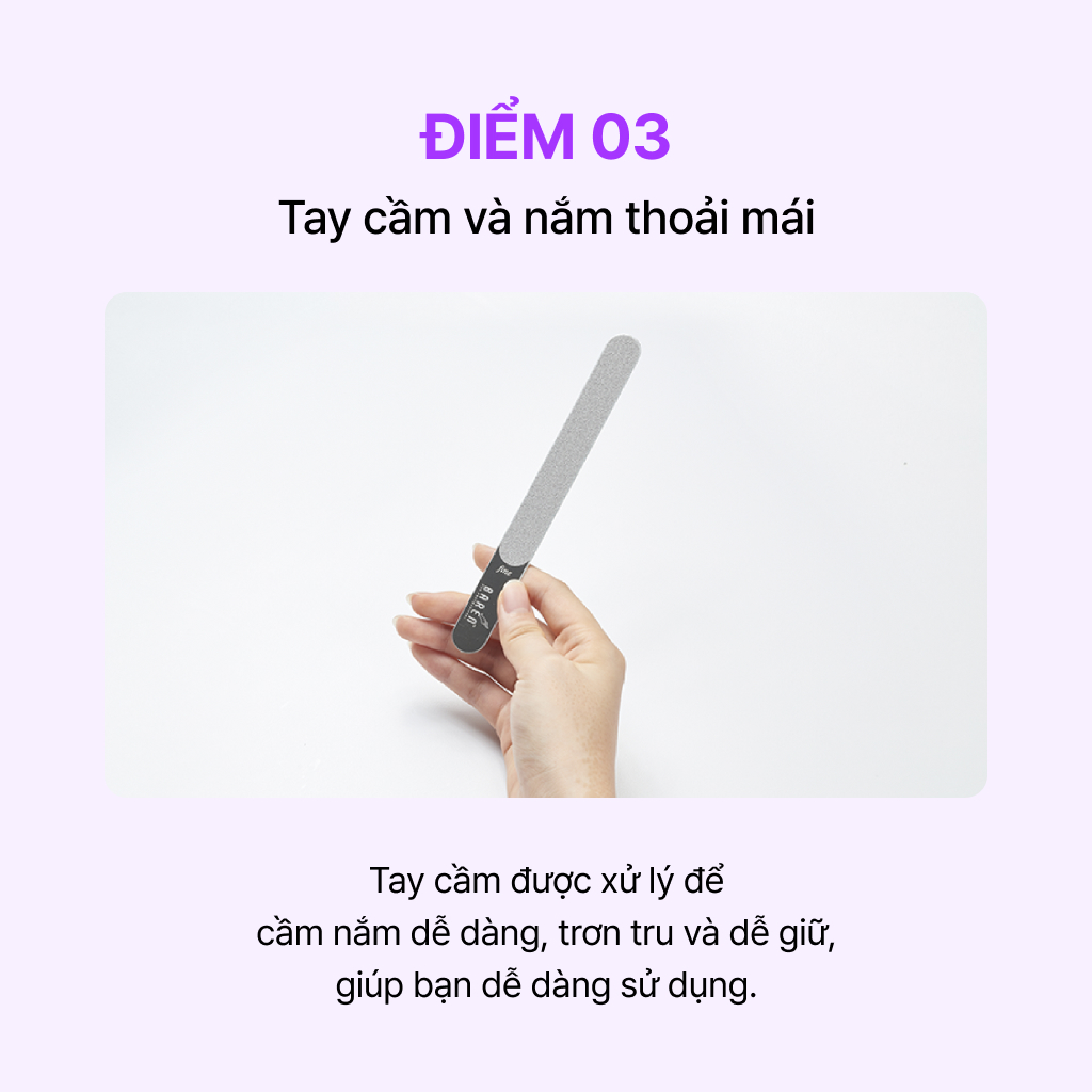 baren Dũa Móng Hai Mặt Bằng Thép Không Gỉ 1+1 [dành cho móng gel]