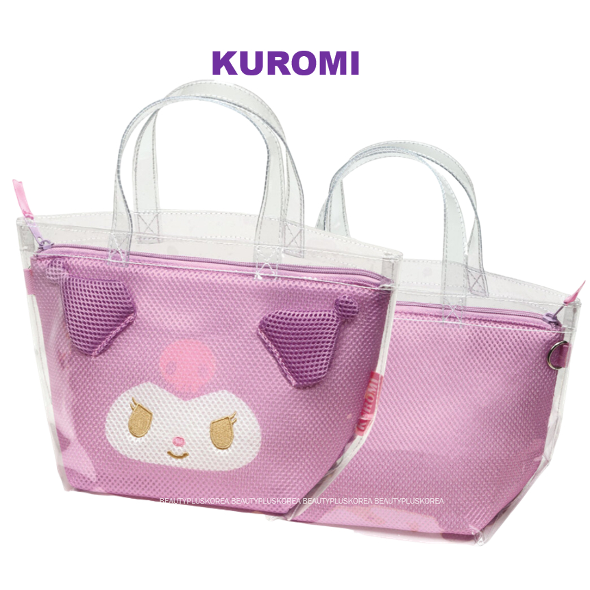[Skater] Túi lưới tote trong suốt (Kuromi / Cinnamoroll / Hangyodon) Túi đựng đồ xông hơi Simmingbag BSMB1