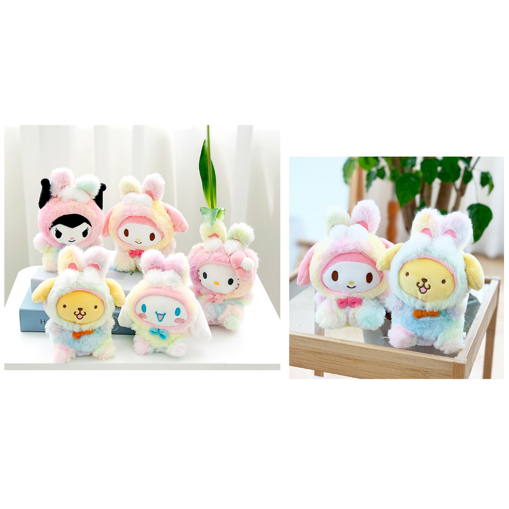 [Sanrio] Nhẫn chìa khóa quyến rũ túi kẹo Cotton 13cm (Kuromi / My Melody / Cinnamoroll / Pompompurin / Kitty)