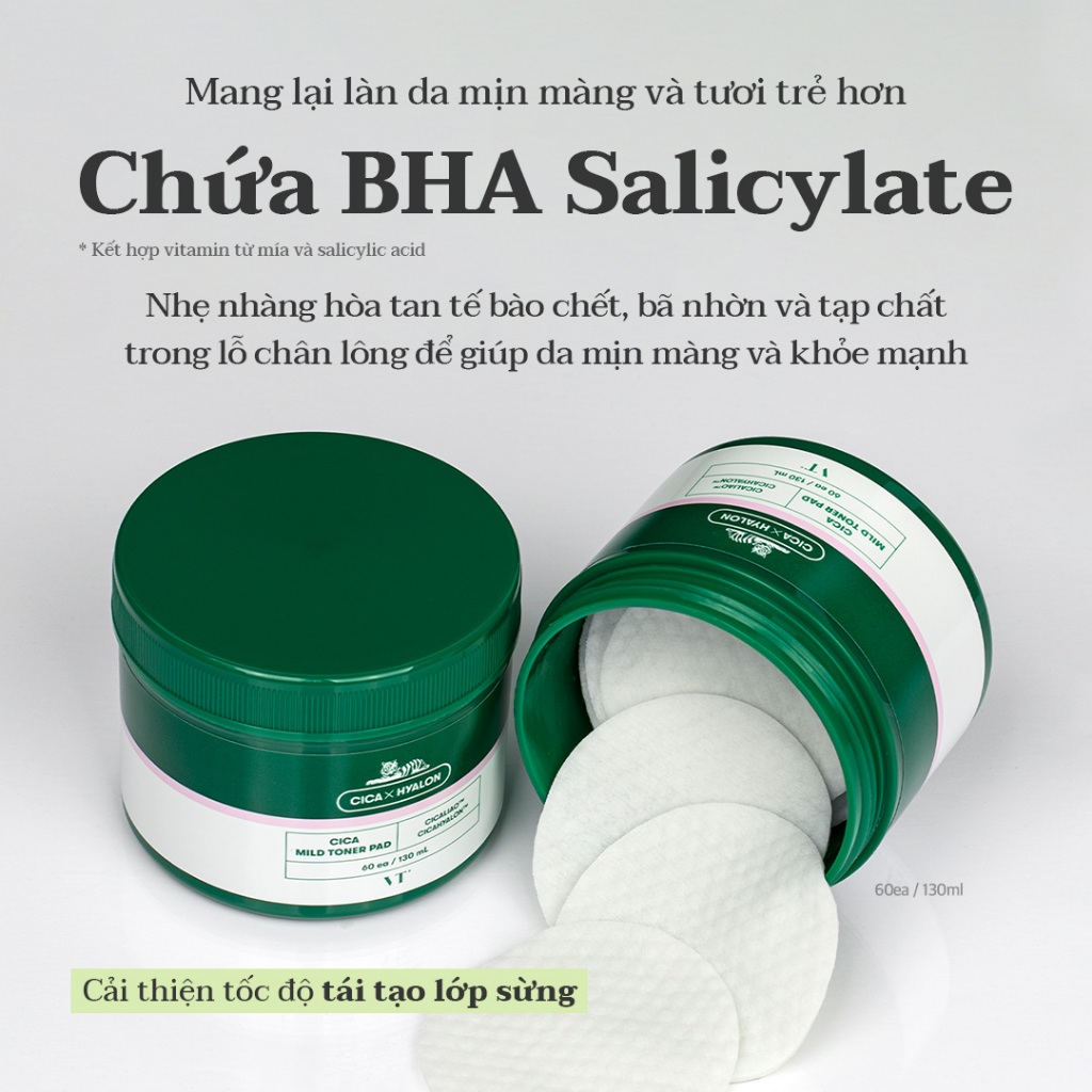 [VT] CIca Toner Pad 60 chiếc & Bộ mặt nạ làm dịu hàng ngày 30ea [Official Flagship]