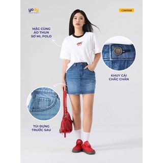 Chân váy Jean Nữ YODY- chân váy ngắn cơ bản, có lót trong, thoải mái vận động Yody CJN7008