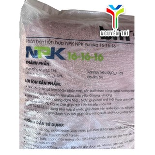 Túi 1kg Phân BM Yuroka NPK 16-16-16 nhập khẩu từ Nga dùng cho hoa, rau màu & cây ăn trái.