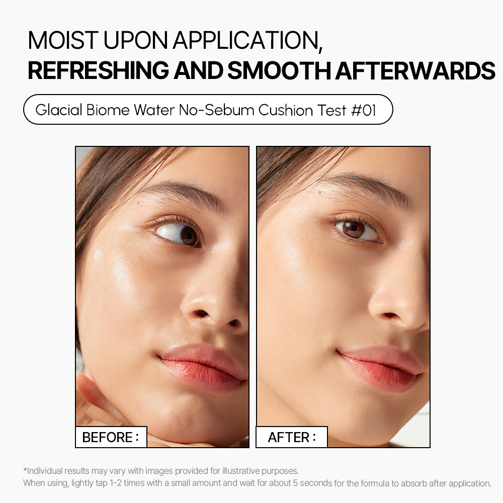 [Parnell Chính hãng] Phấn nước kiềm dầu trong suốt Hyaluronic Acid, Mineral Water, Collagen cấp ẩm, da khô ráo ngay sau khi dặm Parnell Glacial Biome Water No-Sebum Cushion 10g
