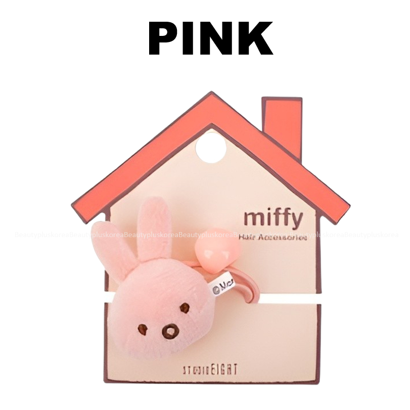 [Miffy] Dây buộc tóc nhân vật (Trắng / Hồng)