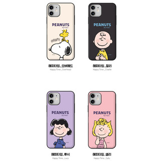 Snoopy Happy Time Card Door Bumper case tương thích cho iphone 15 14 13 12 11 pro max s24 s23 s22 s21 s20 note 10 20 s10 ultra plus mini