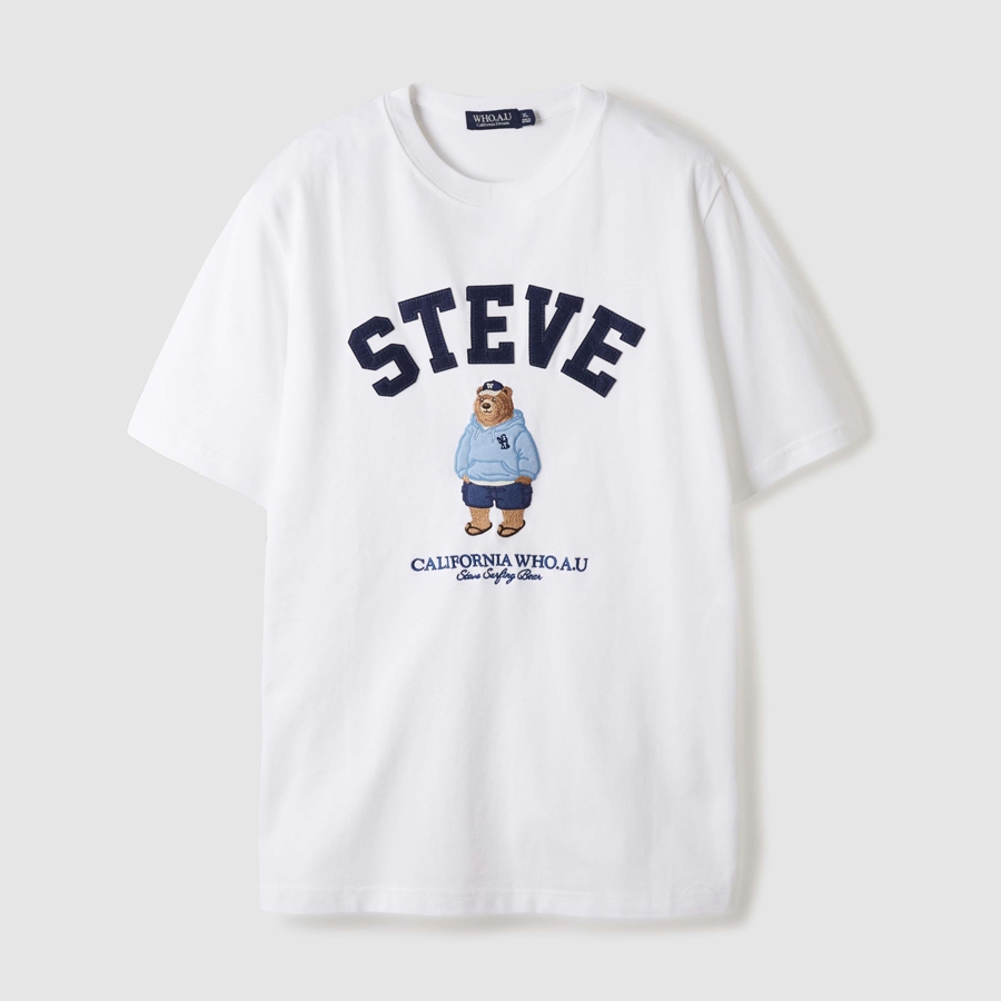 【韓国WHO.A.U フーアーユー】Steve Patch Short Sleeve T-shirt Steve Patch Short Sleeve T-shirt - 후아유닷컴