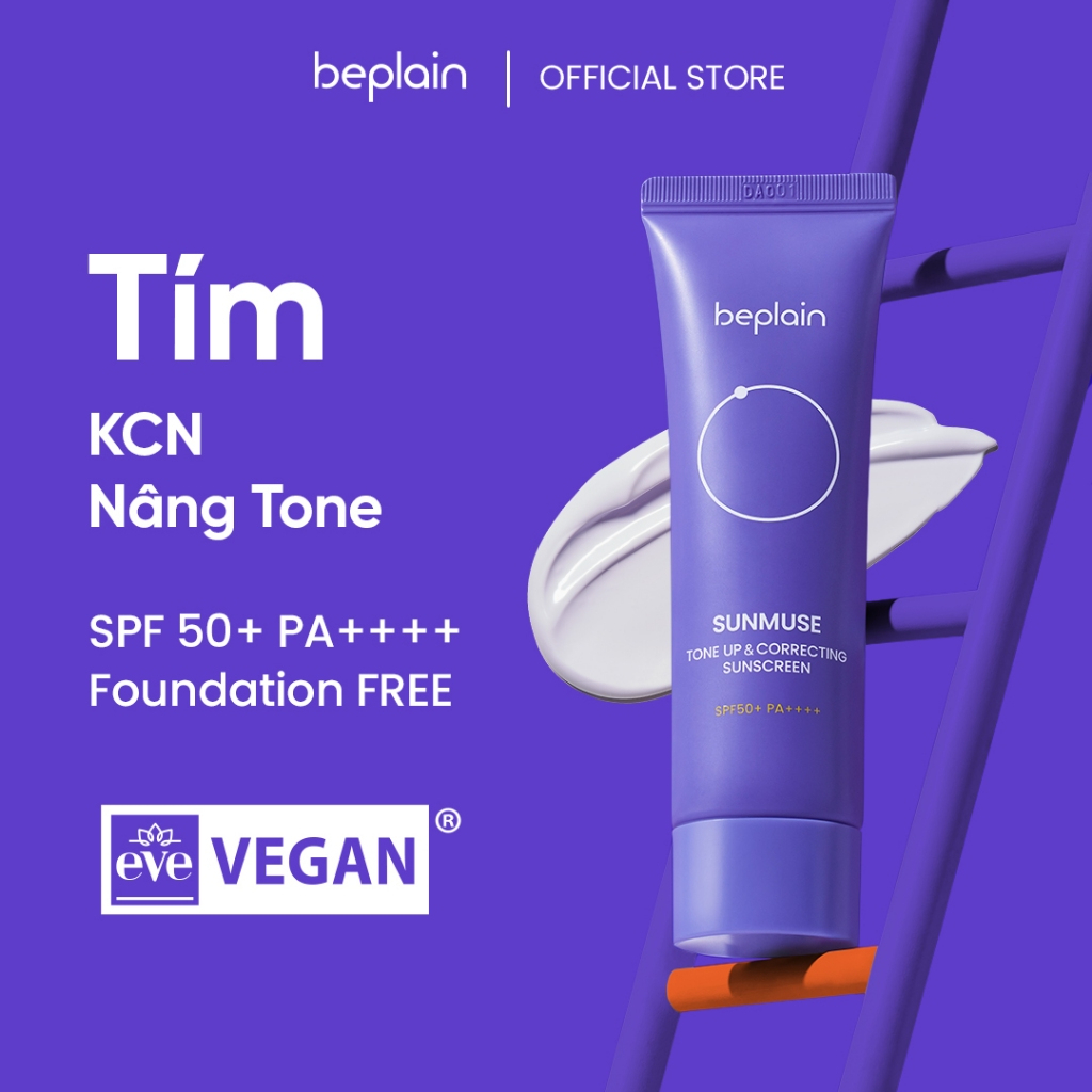 Ảnh Kem chống nắng beplain Sunmuse lai Vật Lý & Hoá Học Nâng Tone & Hiệu chỉnh da SPF 50+ PA++++ 50ml + 50ml 1