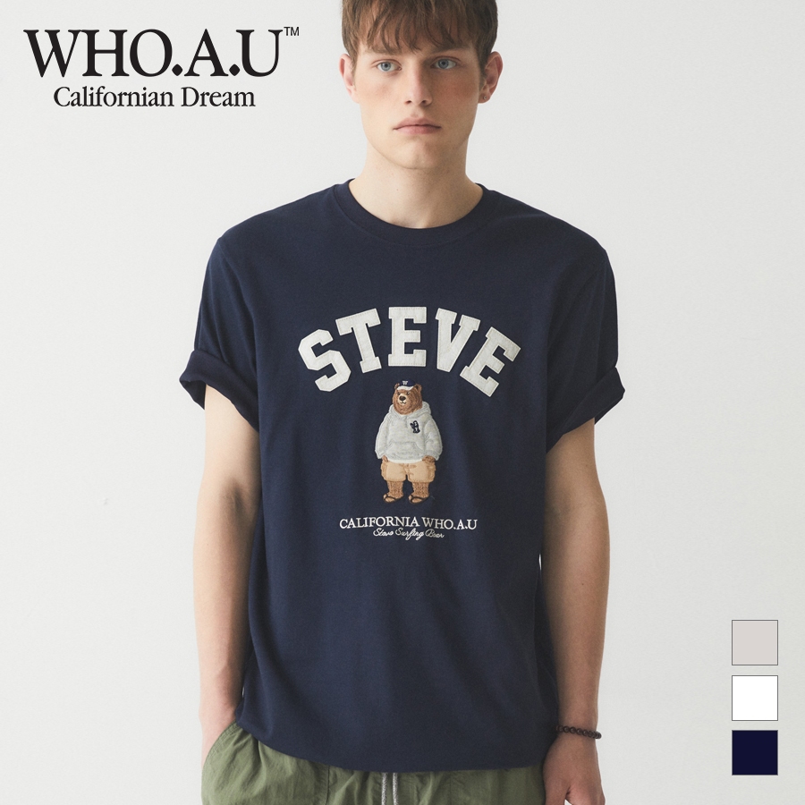 Ảnh Áo Thun Steve Patch Short Sleeve T-shirt Unisex Style | WHRAE3794U 2