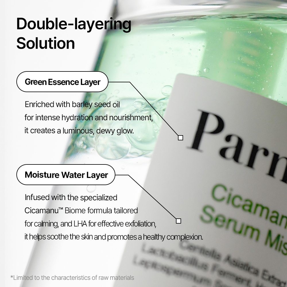 [Parnell Chính hãng] Xịt khoáng serum chiết xuất rau má mật ong dưỡng ẩm làm dịu da, nền da mịn mướt căng bóng Parnell Cicamanu Serum Mist 50ml