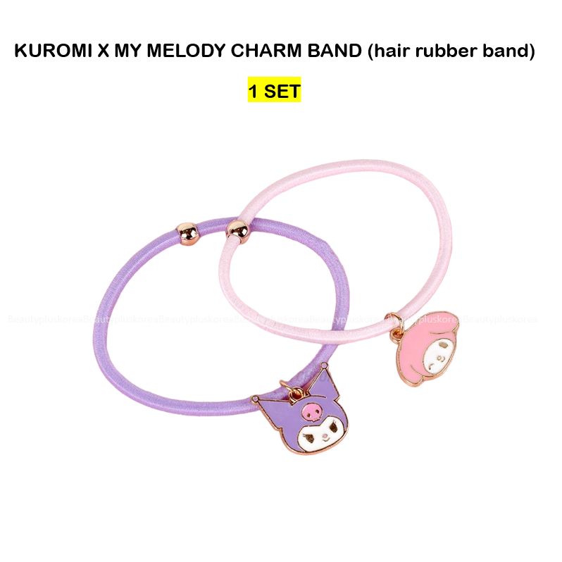 [Sanrio] KUROMI X MY MELODY CHARM BAND (dây buộc cao su tóc)