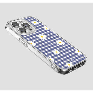 Ốp lưng từ tính họa tiết ca rô & hoa tương thích cho iPhone 16 15 14 13 12 pro max plus S25 s24 s23 ultra mini