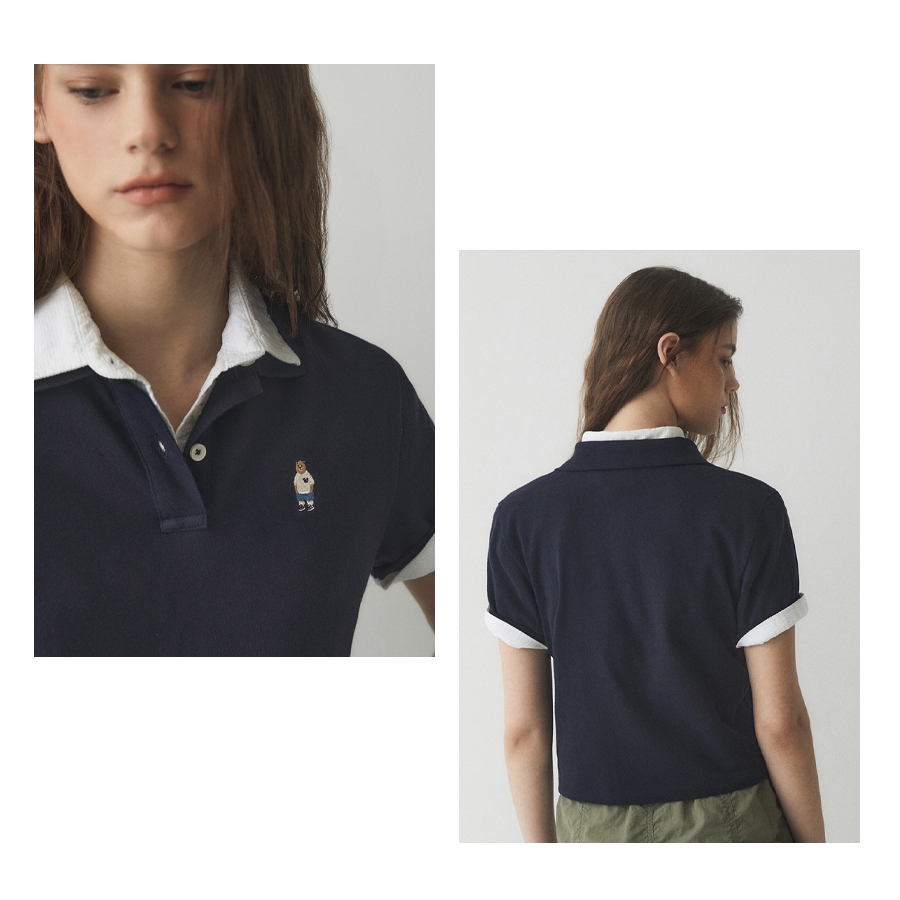 Ảnh Áo Thun Polo Steve Crop Collar T-Shirt Women Style | WHHAE2421F / WHHAE3721F 2