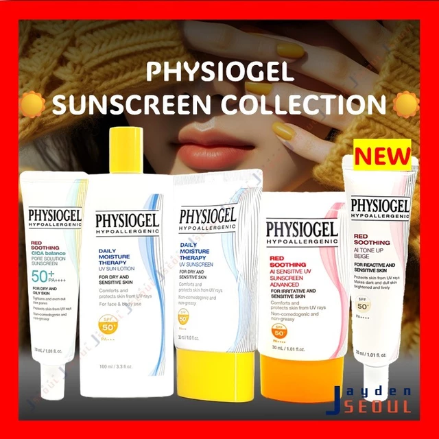 PHYSIOGEL | SUNSCREEN - Kem chống nắng UV nhạy cảm AI làm dịu màu đỏ / Kem chống nắng UV DMT / Kem chống nắng CICA Balance Pore Solution / Kem chống nắng DMT / Màu be làm dịu màu đỏ AI; Kem chống nắng