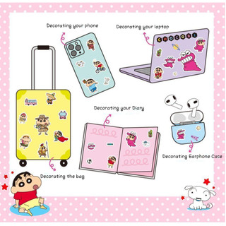 Crayon Shin Chan Có Thể Tái Sử Dụng Nhật Ký Điện Thoại Túi Laptop Trang Trí Miếng Dán